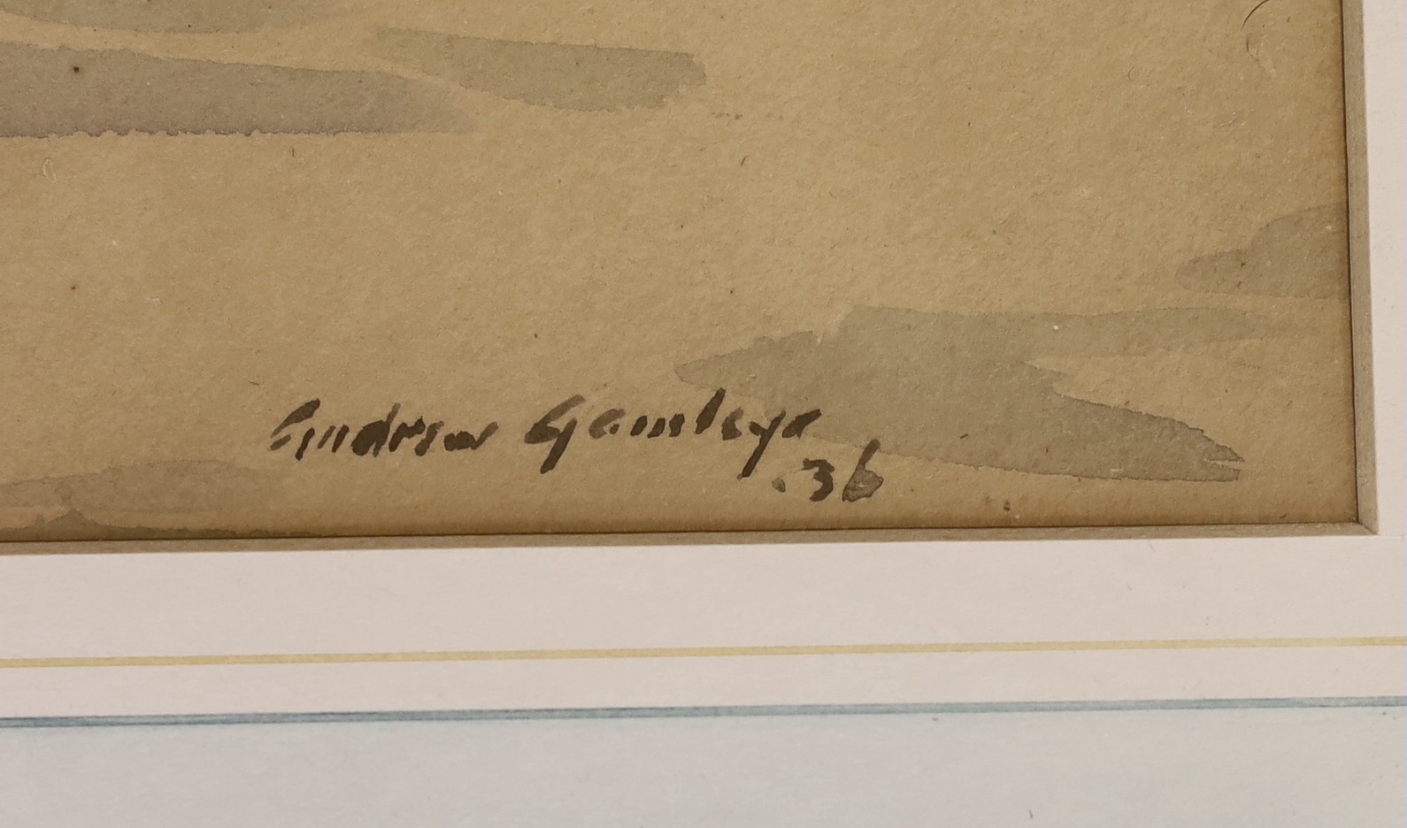 Andrew Archer Gamley, R.S.W. (1869-1949), watercolour, 'East Shore, Gullane', signed and dated '36, 26 x 38cm